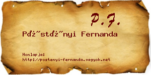 Pöstényi Fernanda névjegykártya